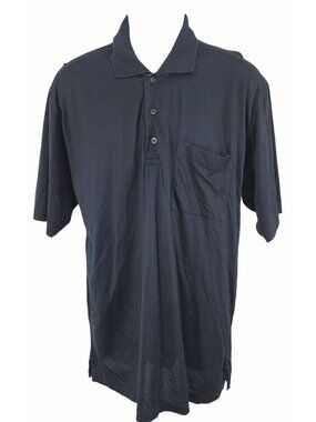 Men's Vira Club Black Polo 100% Italian Mercerized Cotton Medium Pocket Shirt